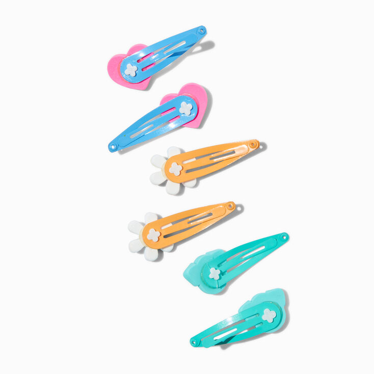 Claire&#39;s Club Rainbow Mixed Snap Hair Clips - 6 Pack,