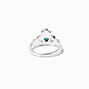 Silver Claddagh Birthstone Ring - March,
