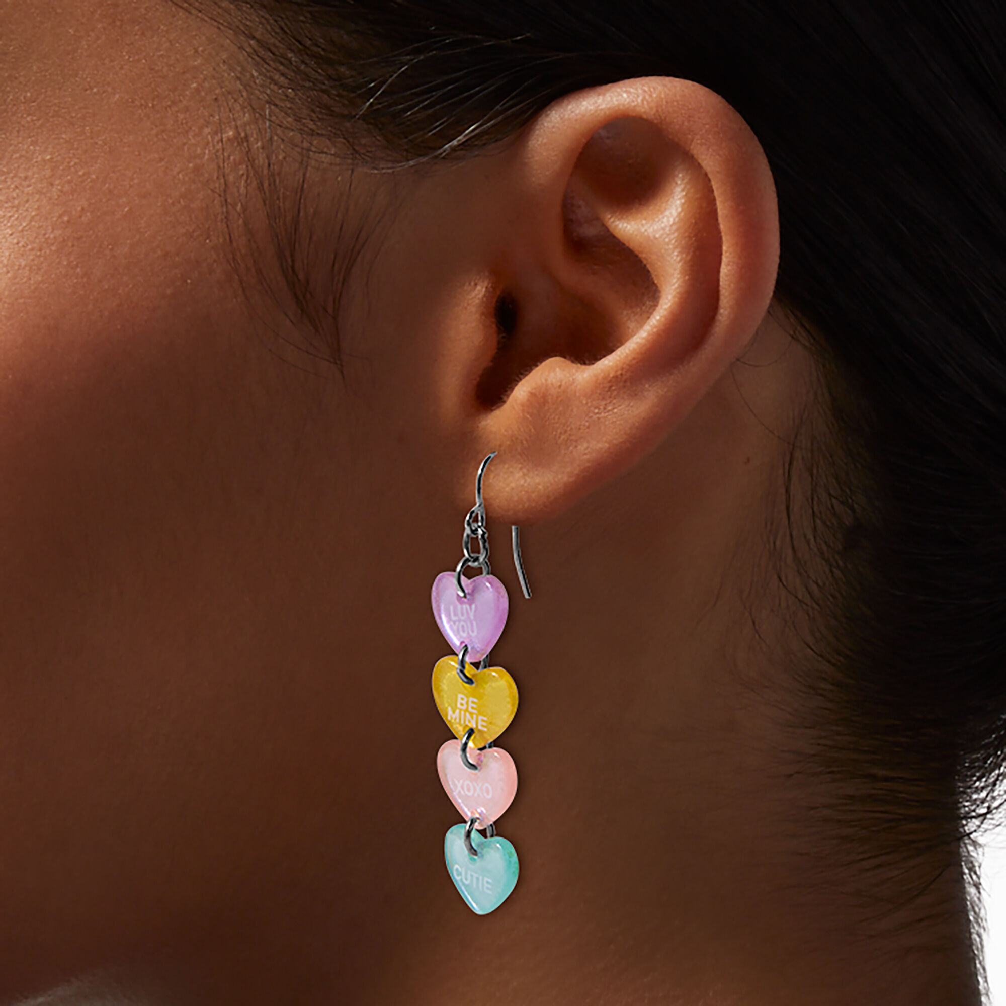 Candy Heart Valentine's Day Drop Earrings,
