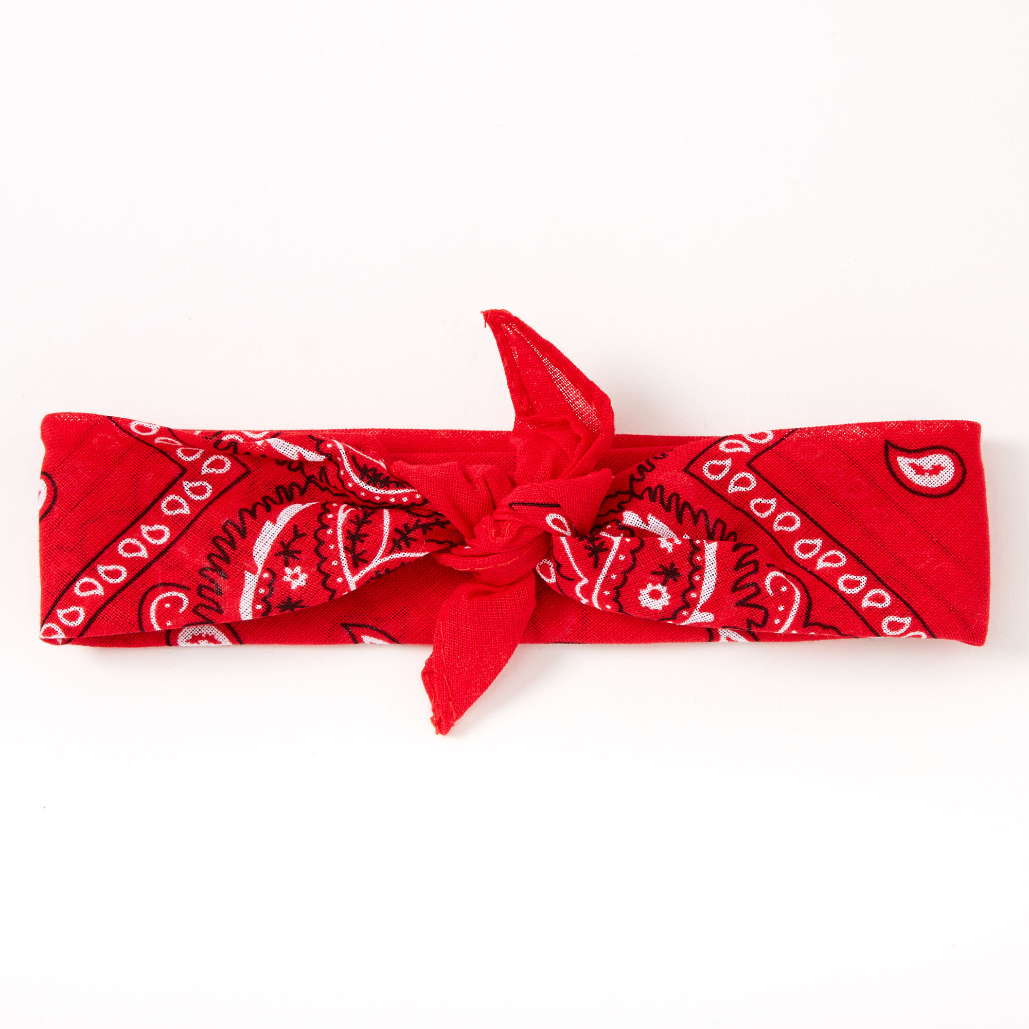 Claire's Club Paisley Bandana Headwrap - Red,
