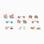 Clous d&rsquo;oreilles licorne roses - Lot de 9,