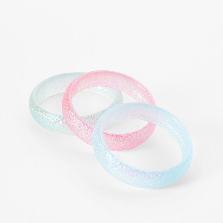 Claire&#39;s Club Pastel Glitter Bangle Bracelets - 3 Pack,