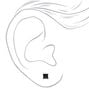Black Cubic Zirconia Square Stud Earrings - 6MM,
