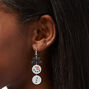 Glittery Hinged Snowman 2&quot; Drop Earrings,