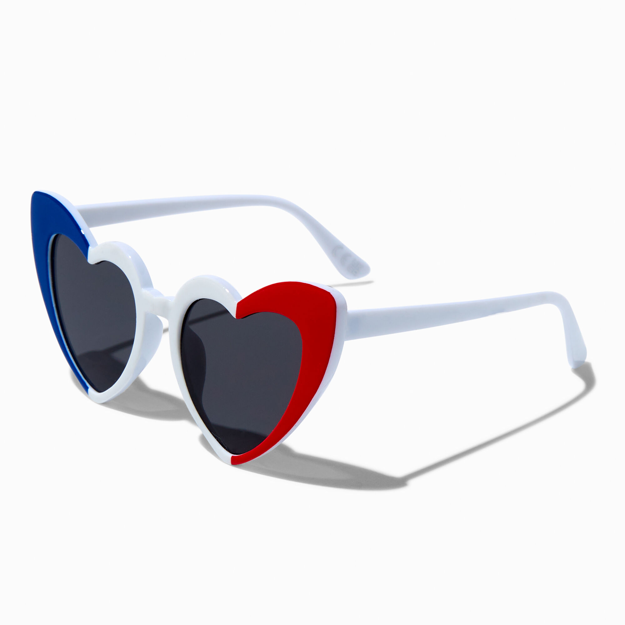 View Claires Red White Heart Frame Sunglasses Blue information