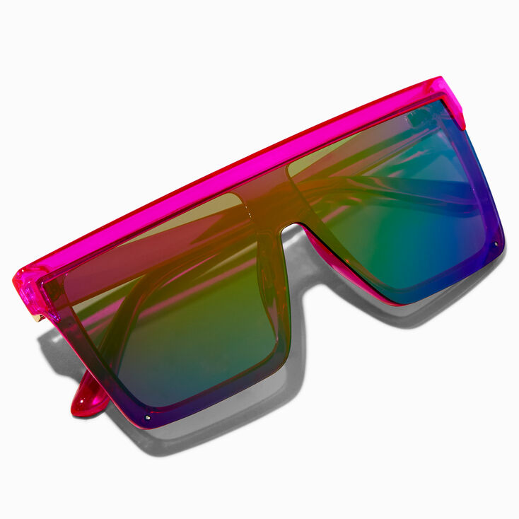Lunettes de soleil &eacute;cran rose vif,