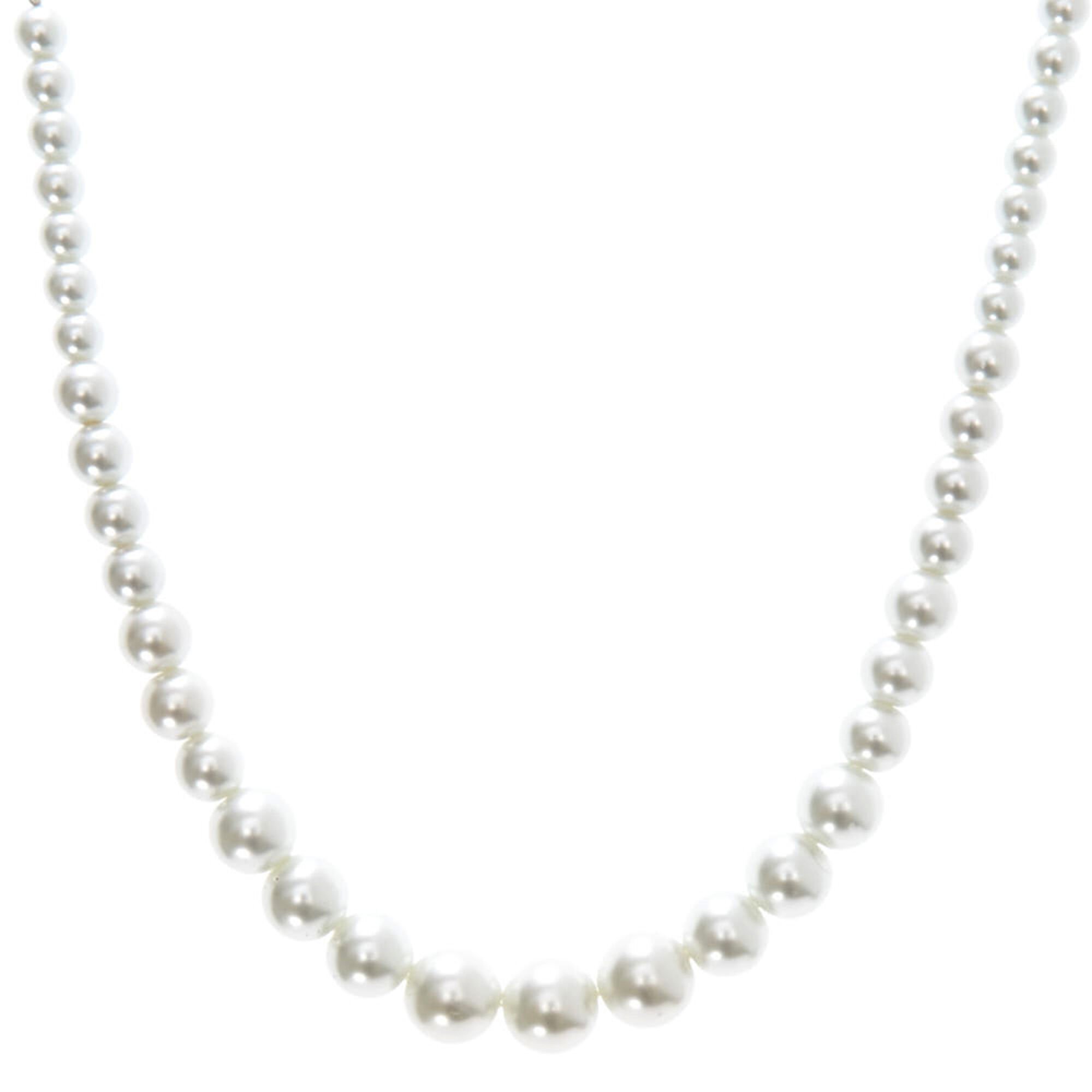 View Claires Graduated Faux Pearl Necklace White information