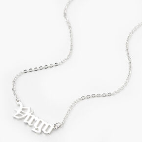 Silver-tone Gothic Zodiac Pendant Necklace - Virgo,