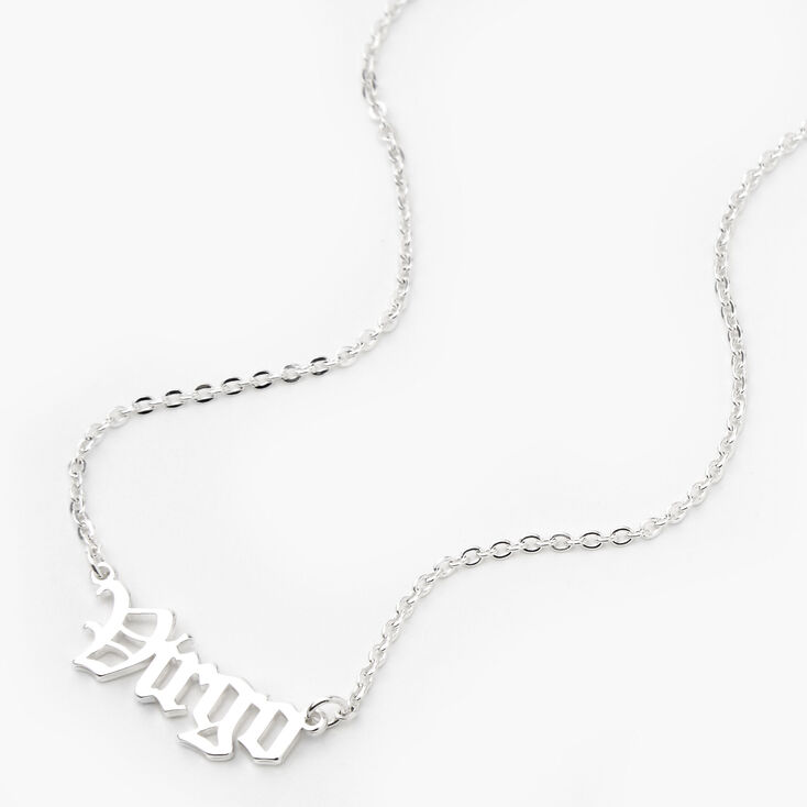 Silver Gothic Zodiac Pendant Necklace - Virgo,