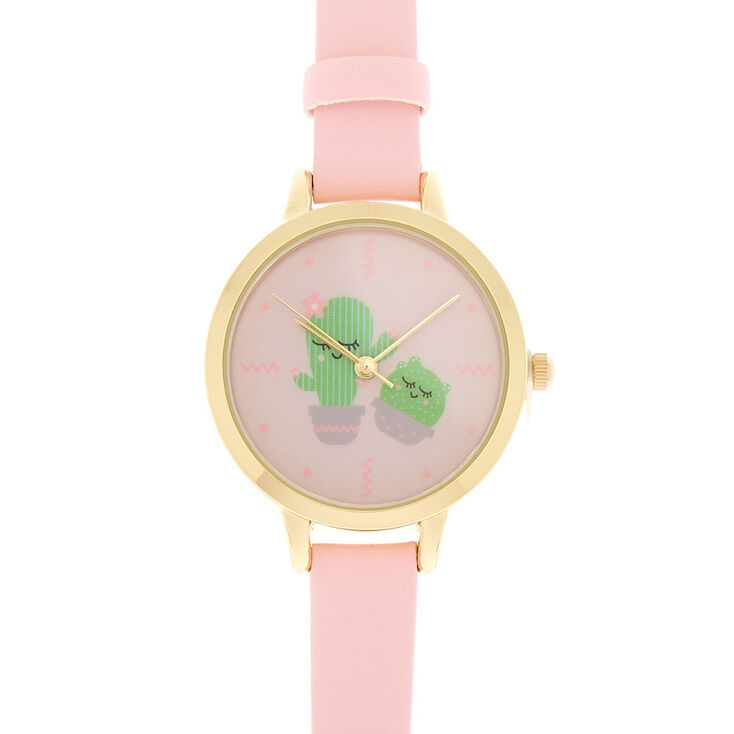 Claire's Montre classique cactus adorable rose