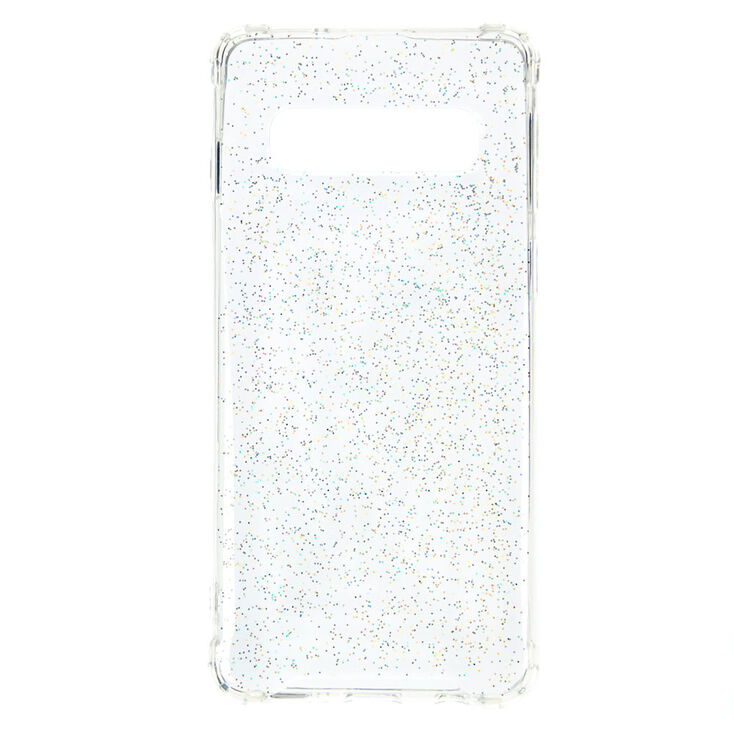 Claire's Coque de protection pour portable transparente à paillettes holographiques - Compatible avec Samsung Galaxy S10