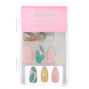 Palm Leaf Stiletto Faux Nail Set - Pink, 24 Pack,