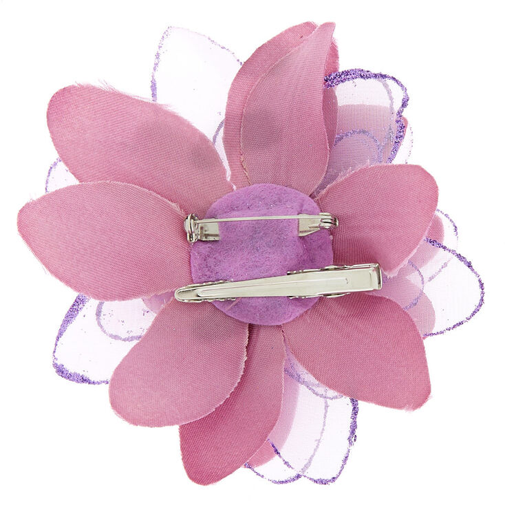 Glitter Lily Flower Hair Clip &amp; Pin - Mauve,