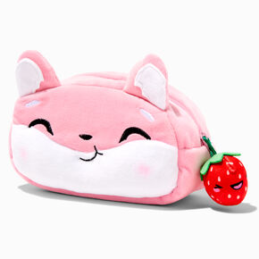 Strawberry Hamster Plush Makeup Bag,