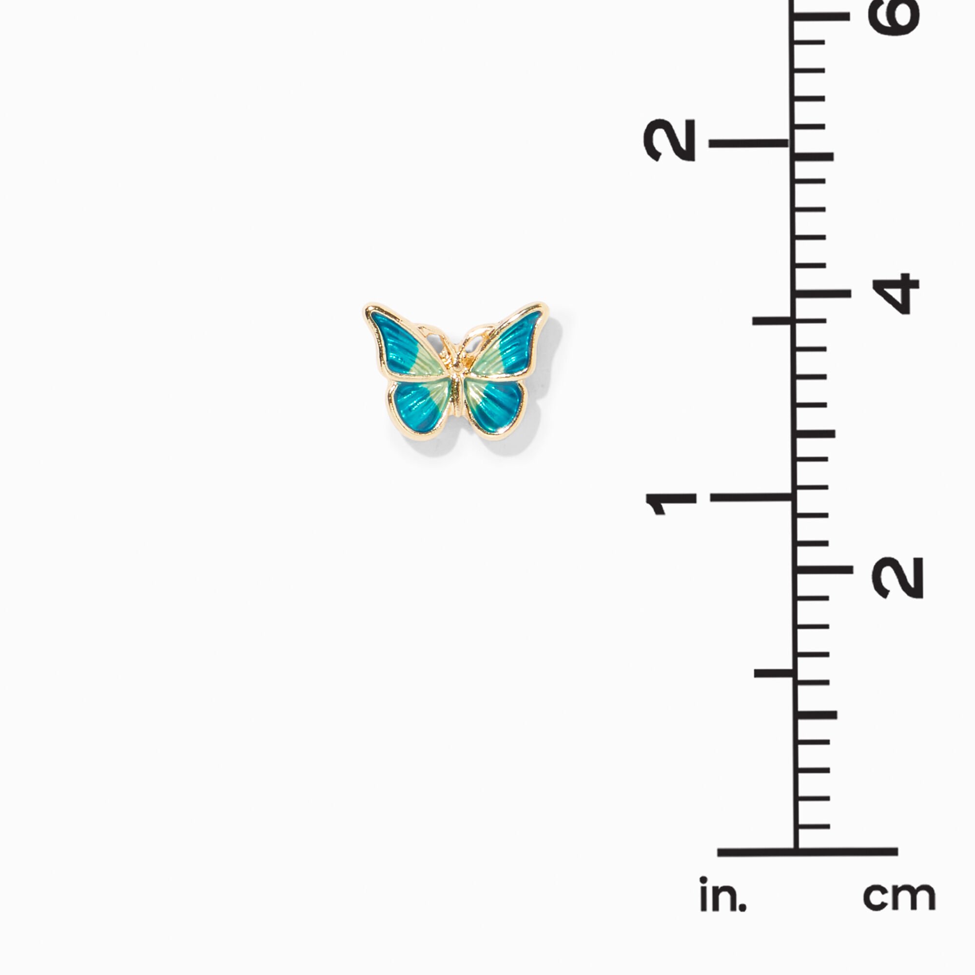 Blue & Green Butterfly Stud Earrings,