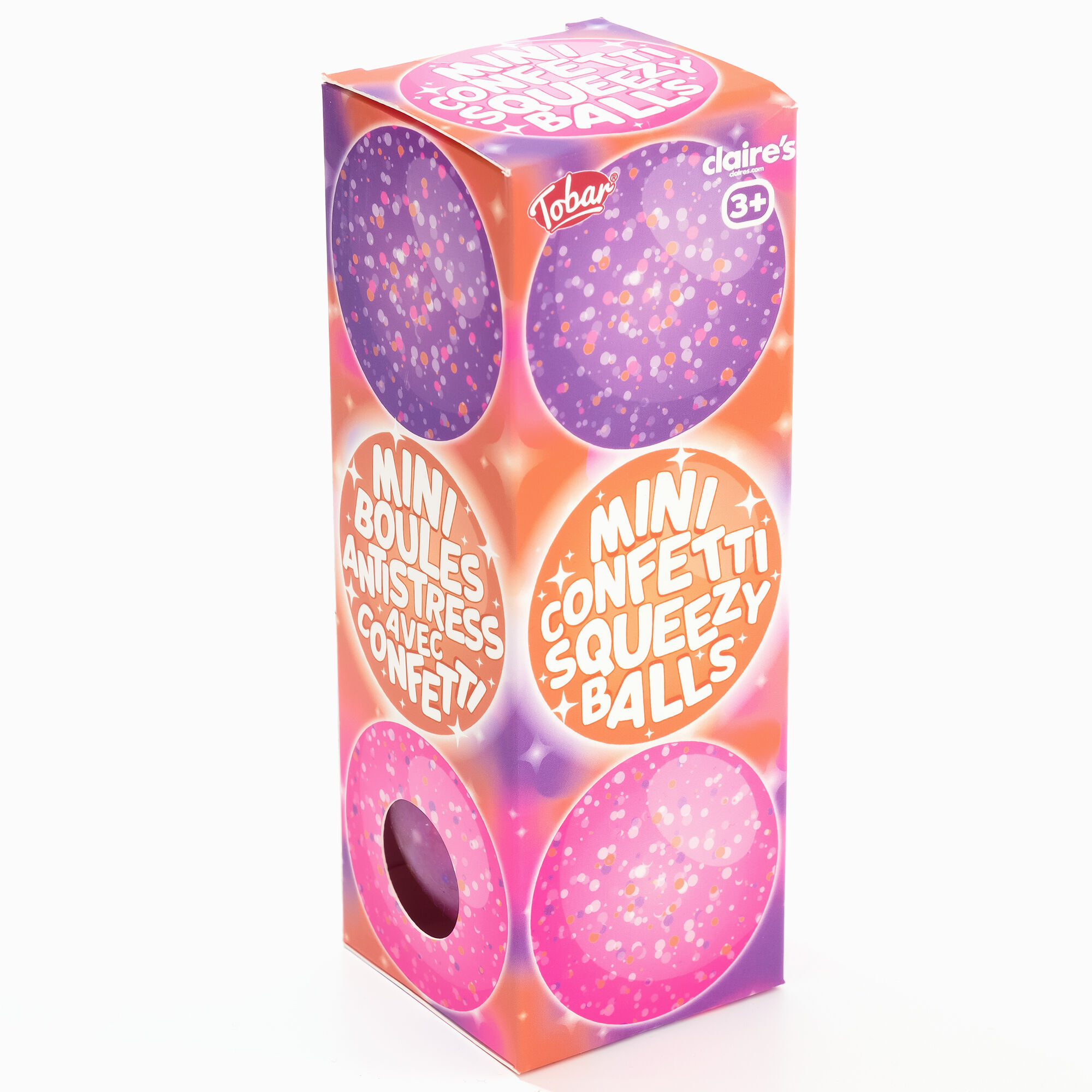 View Claires Mini Confetti Squeezy Balls Fidget Toy 3 Pack information