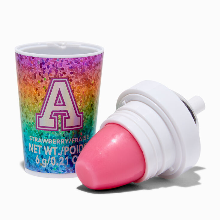 Initial Shaker Cup Flavored Lip Balm - A,