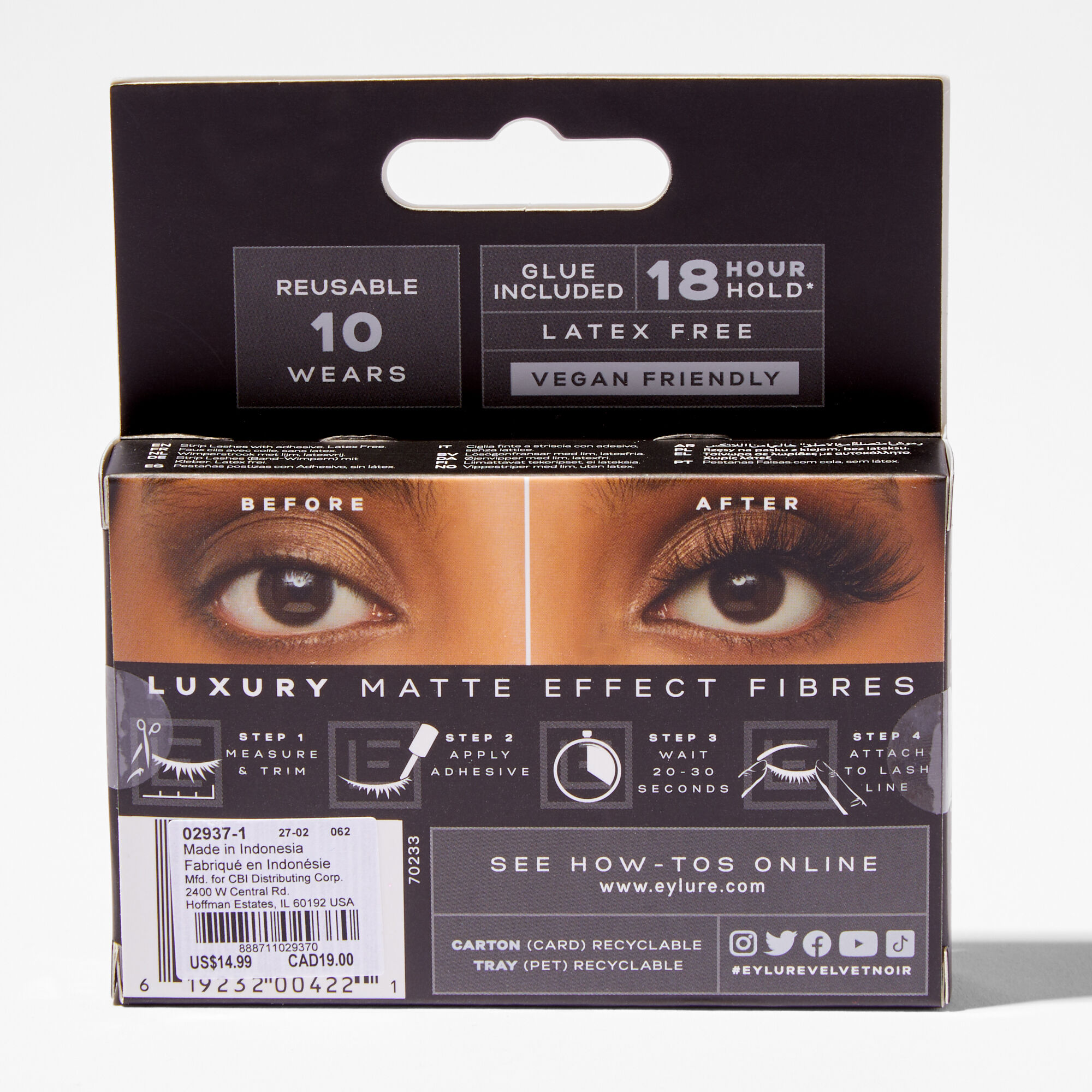 Eylure Luxe Velvet Noir Matte Black Fibres - Midnight,