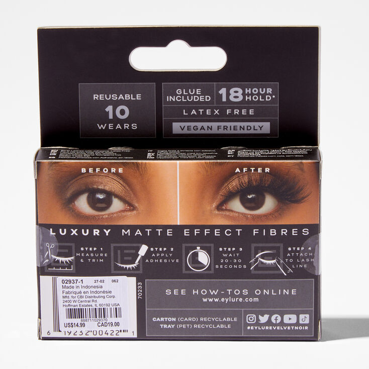 Eylure Luxe Velvet Noir Matte Black Fibres - Midnight,