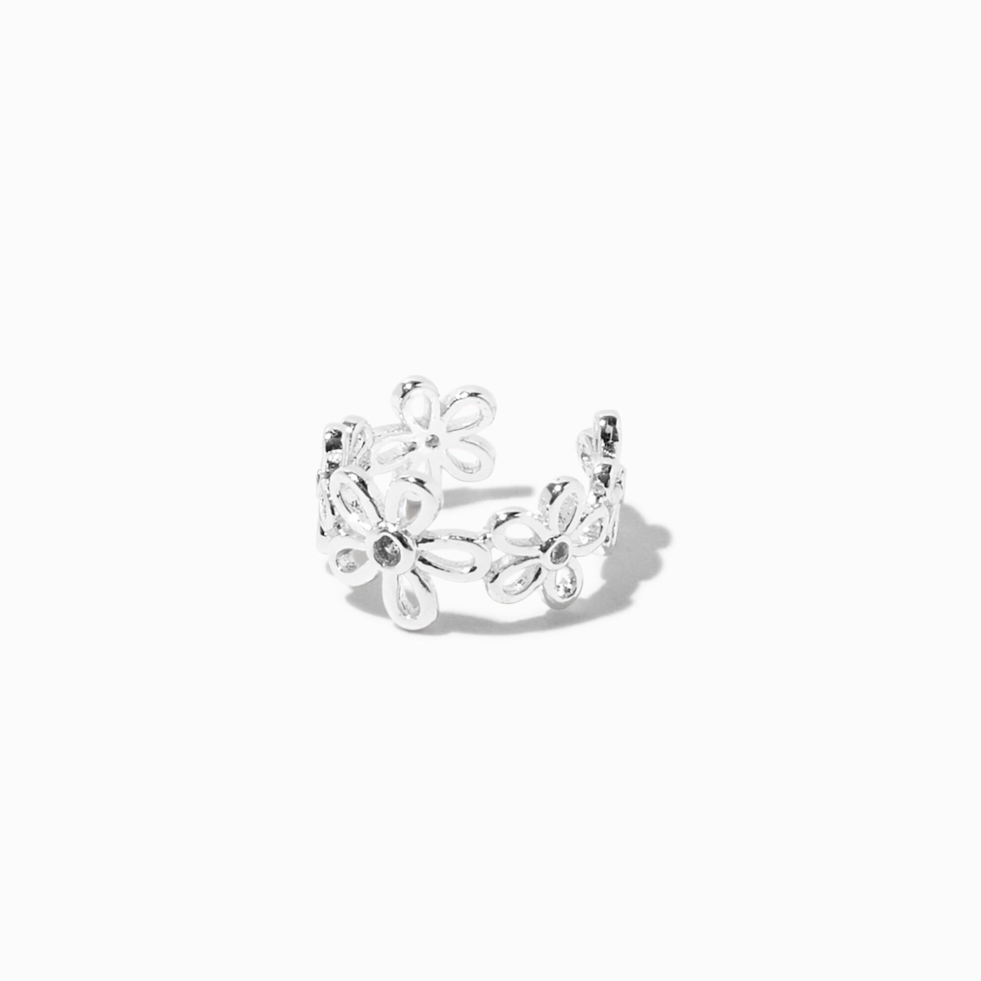 View Claires Tone Embellished Daisy Ear Cuff Silver information