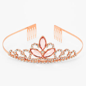 Claire&#39;s Club Rose Gold Tri Gem Tiara,