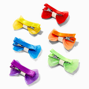 Barrettes &agrave; n&oelig;ud avec sequins &eacute;toile arc-en-ciel Claire&#39;s&nbsp;Club - Lot de 6,