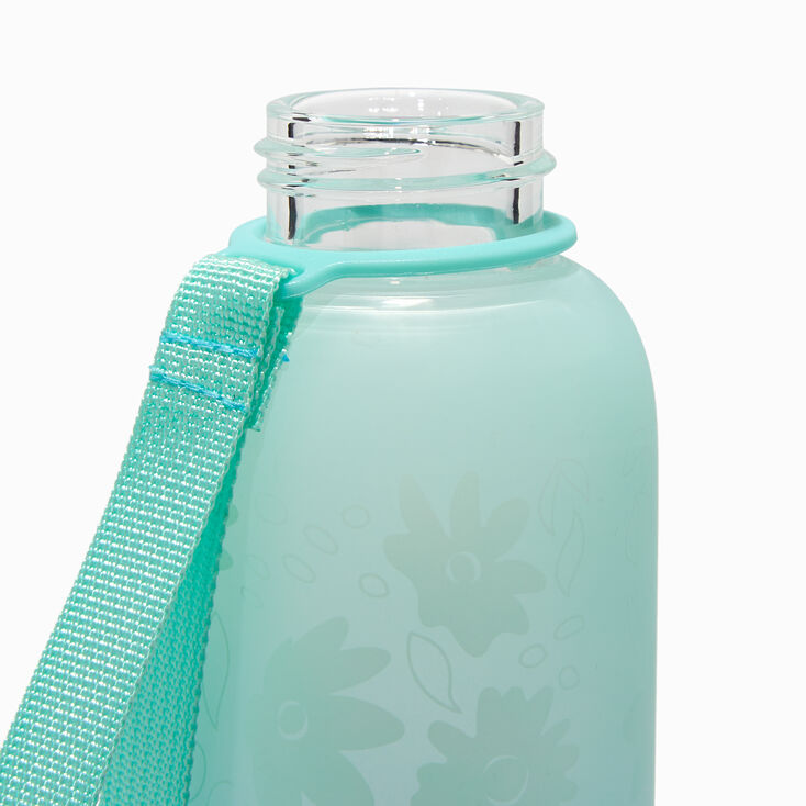 Green &amp; Purple Ombr&eacute; Floral Water Bottle,