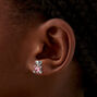 Pink Crystal Teddy Bear Stud Earrings,