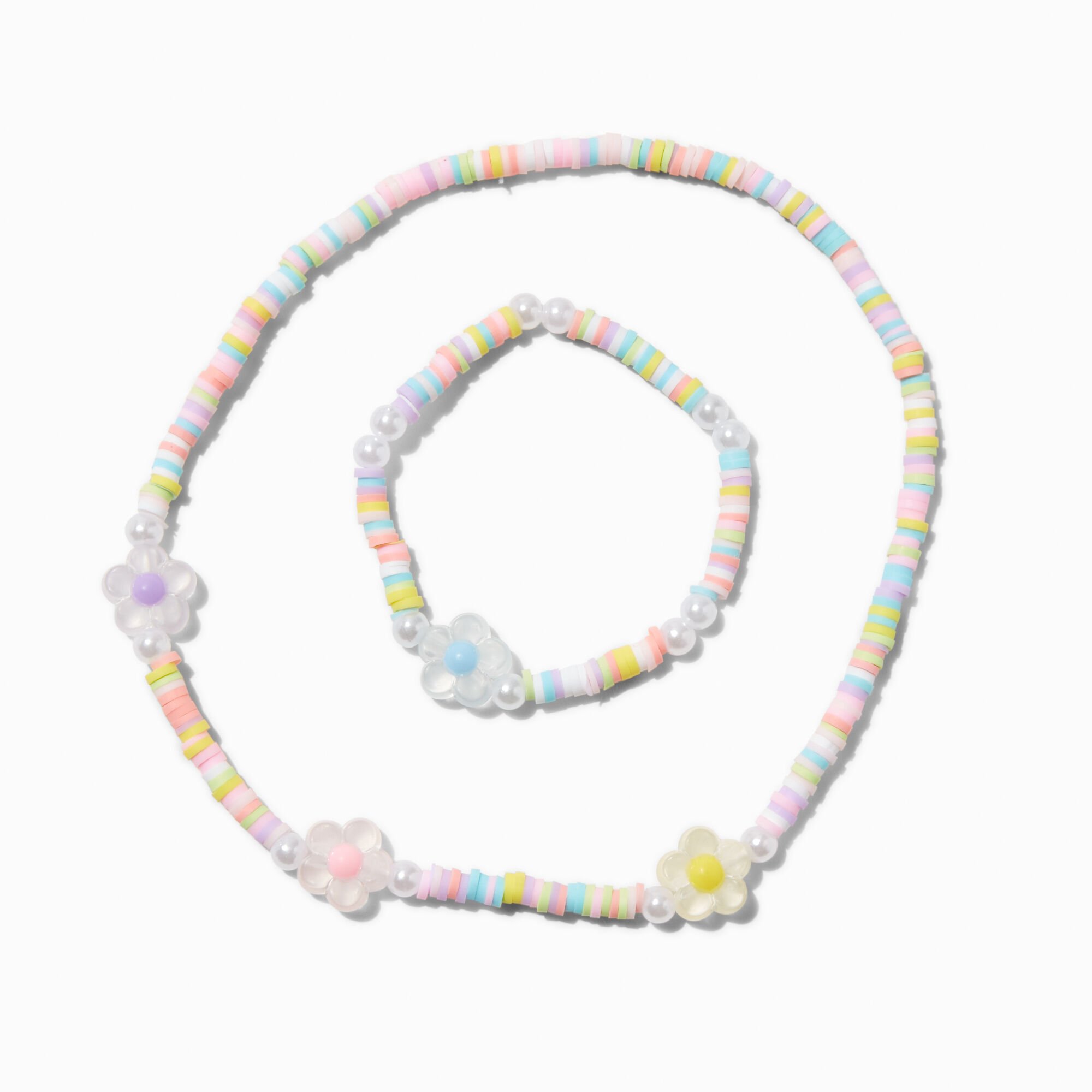 Claire's Club Flower Heishi Beaded Jewelry Set - 2 Pack,