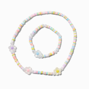 Claire&#39;s Club Flower Heishi Beaded Jewelry Set - 2 Pack,