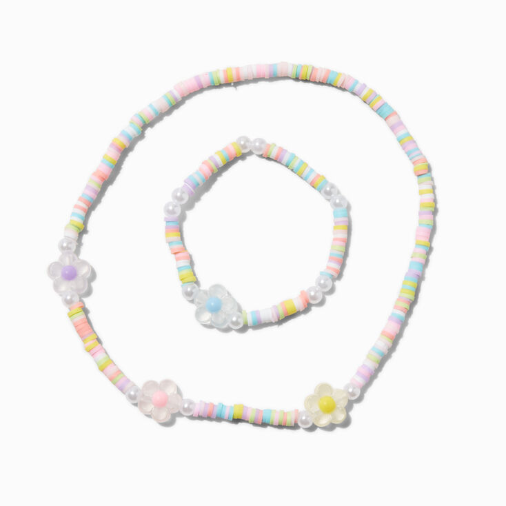 Claire&#39;s Club Flower Heishi Beaded Jewelry Set - 2 Pack,