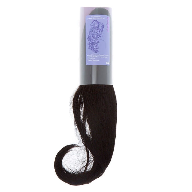 Extra Long Faux Hair Extensions Ponytail Claw - Black,