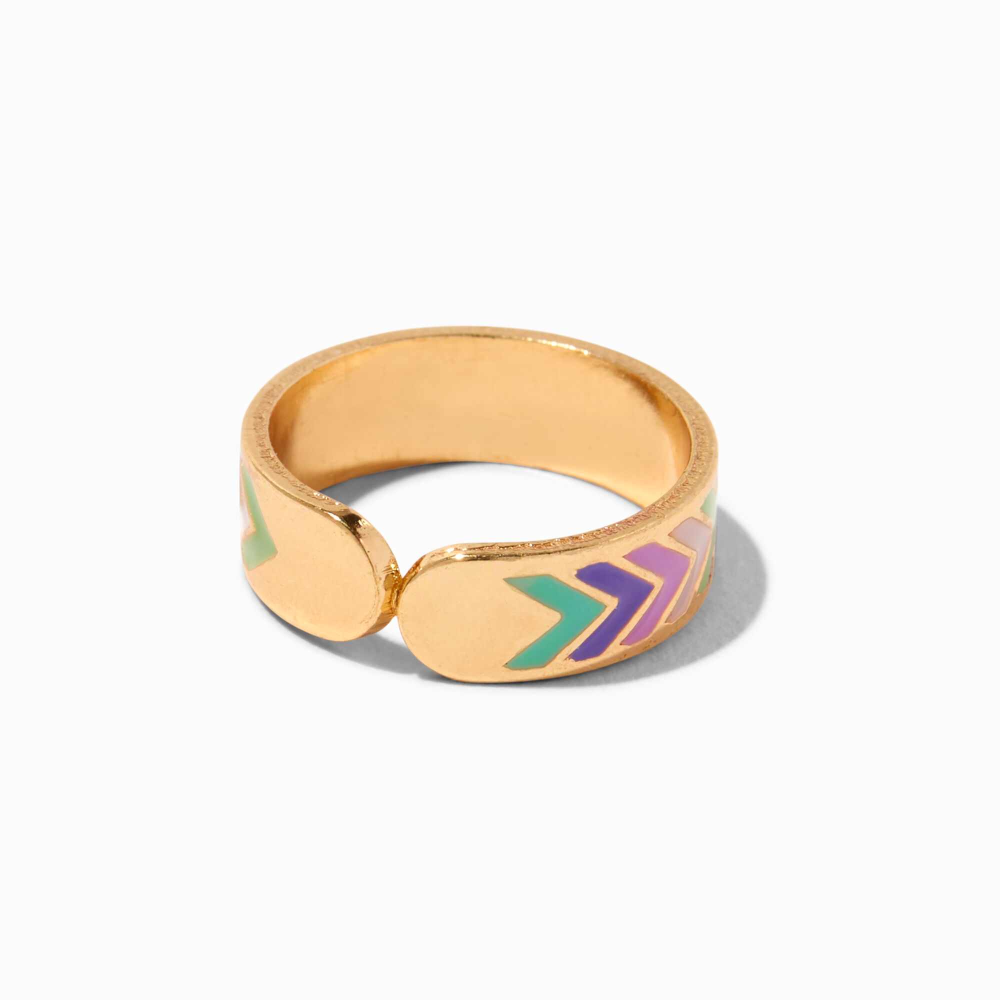 Gold-tone Chevron Rainbow Band Toe Ring,
