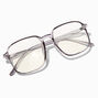 Translucent Gray Square Clear Lens Frames,