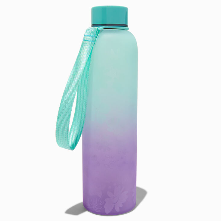 Green &amp; Purple Ombr&eacute; Floral Water Bottle,