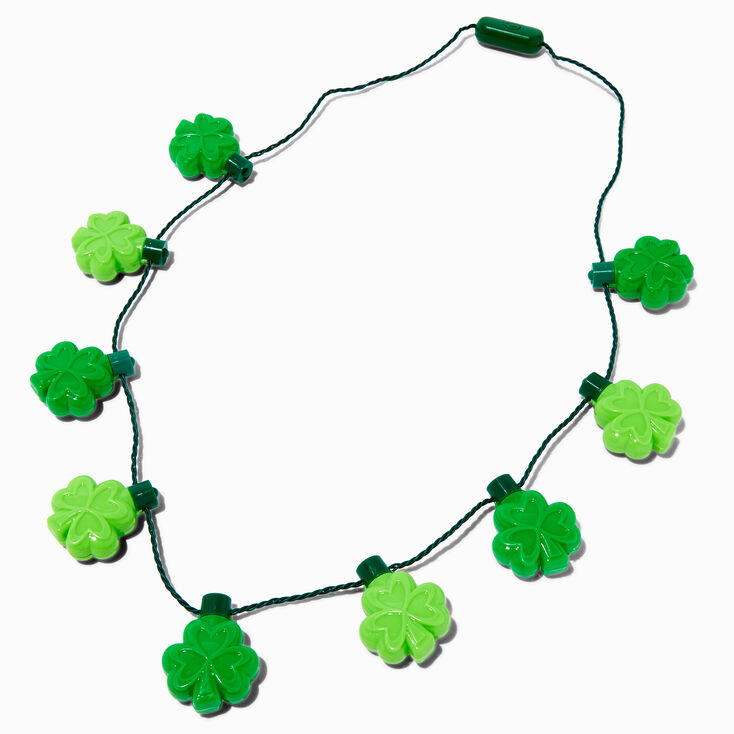 St. Patrick&#39;s Day Shamrock Light-Up Necklace,