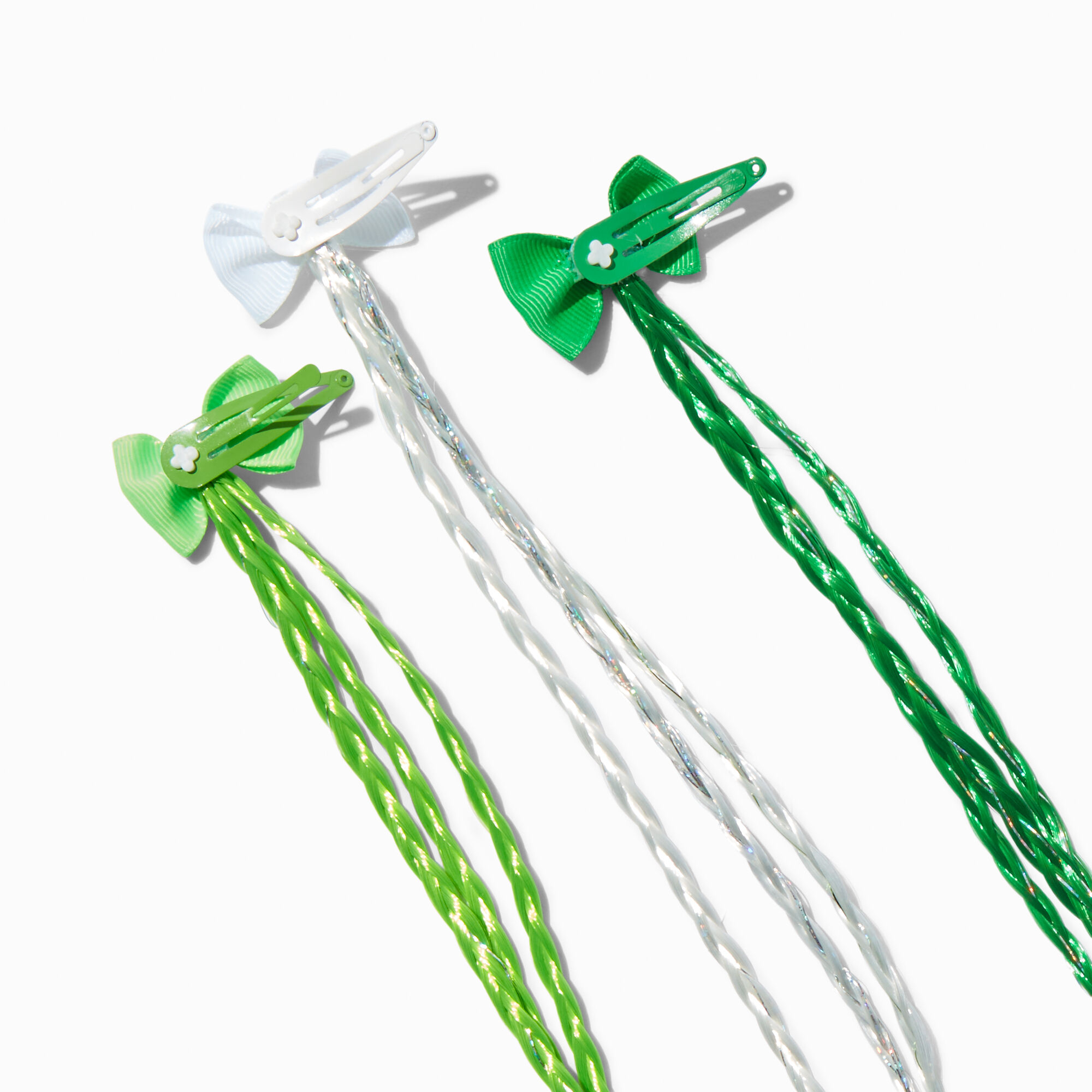 Barrettes clic clac tressées nœud Saint-Patrick - Lot de 6,