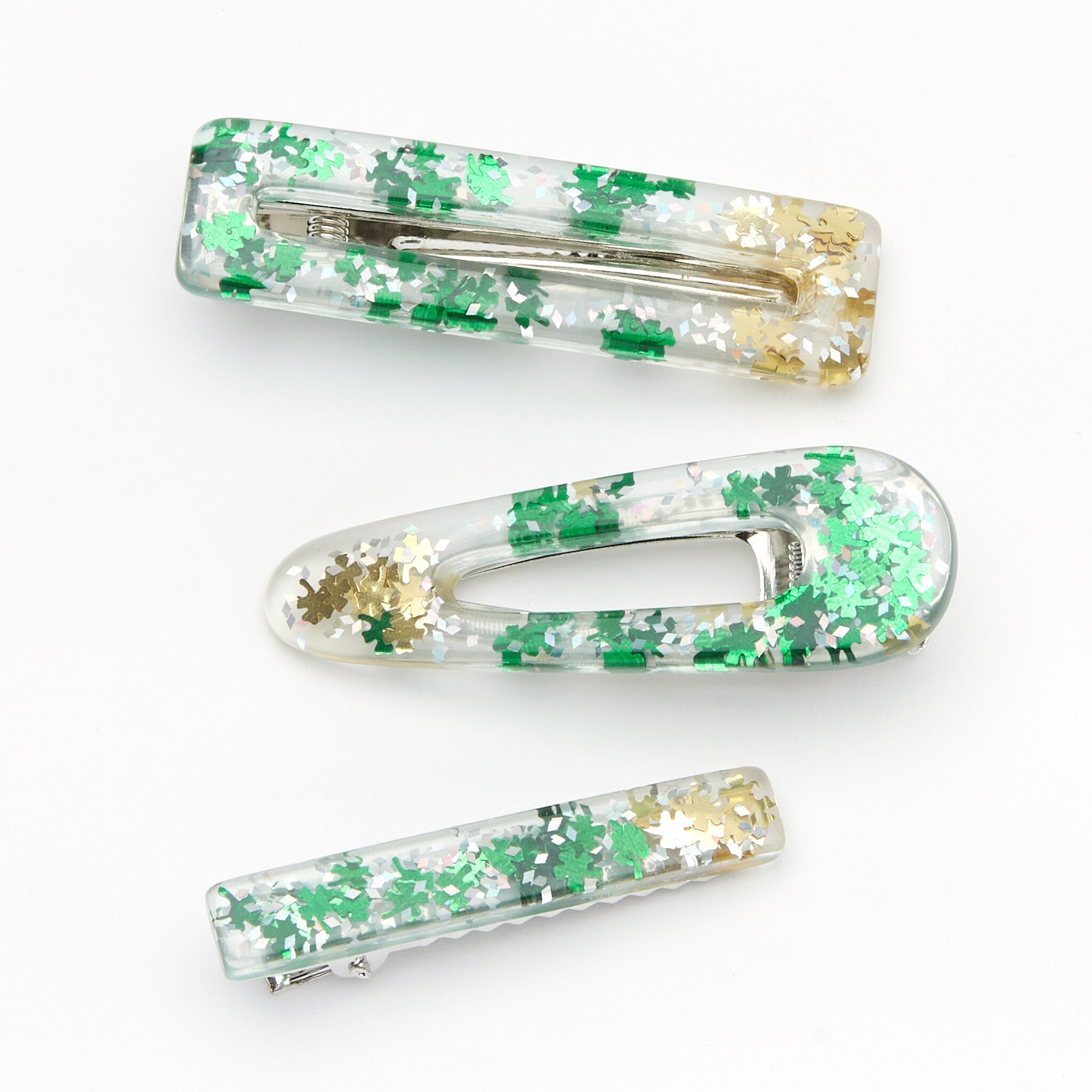 Green best sale hair clips