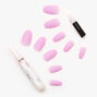Solid Matte Lilac Coffin Faux Nail Set - 24 Pack,