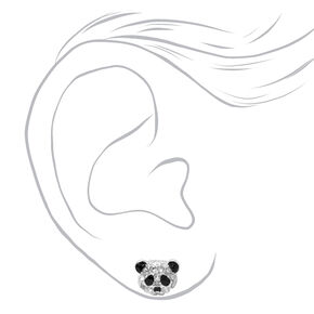 Clous d&#39;oreilles en strass panda,