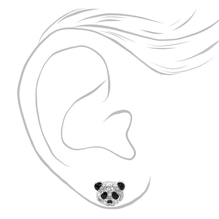 Clous d&#39;oreilles en strass panda,