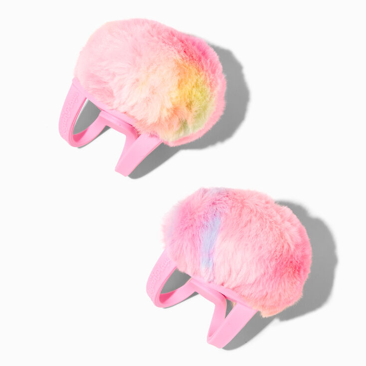 MeganPlays&trade; Claire&#39;s Exclusive Pastel Rainbow Pom Pom Headset Accessory,