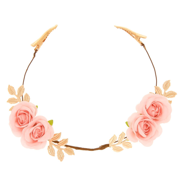 Rose Flower Hair Swag - Blush,