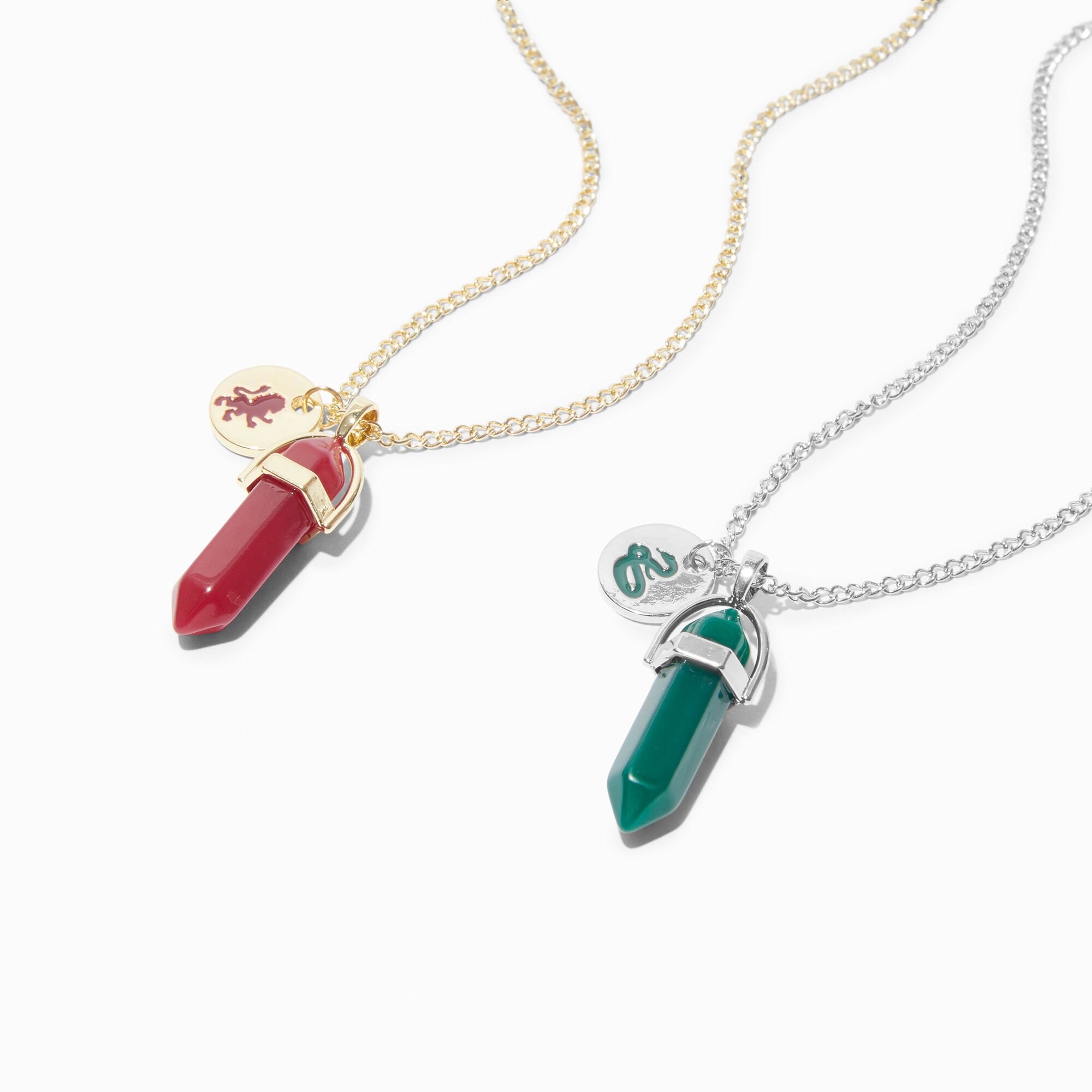 Harry Potter Gryffindor and Slytherin Crystal Necklace 2 Pack