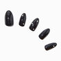 Glossy Black Bling Stiletto Vegan Faux Nail Set - 24 Pack,