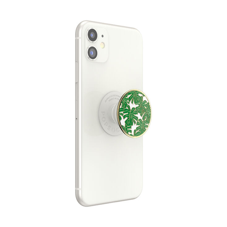 PopSockets&reg; Swappable PopGrip - Enamel Monstera Leaf,