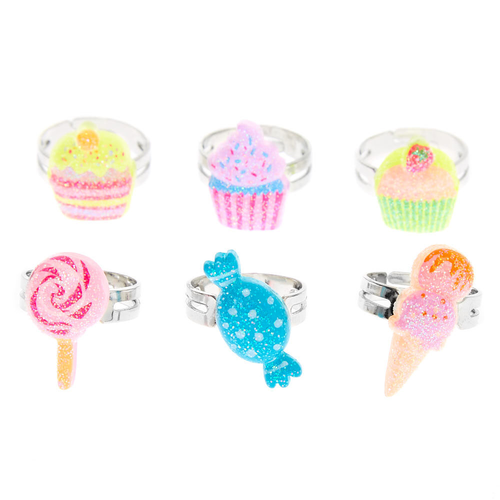 Claire's Club Sweet Treat Ring Set - 6 Pack,