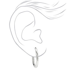 Silver-tone 20mm Tube Hoop Earrings,
