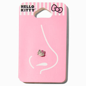 16G Hello Kitty&reg; Stainless Steel Crystal Face Nose Stud,