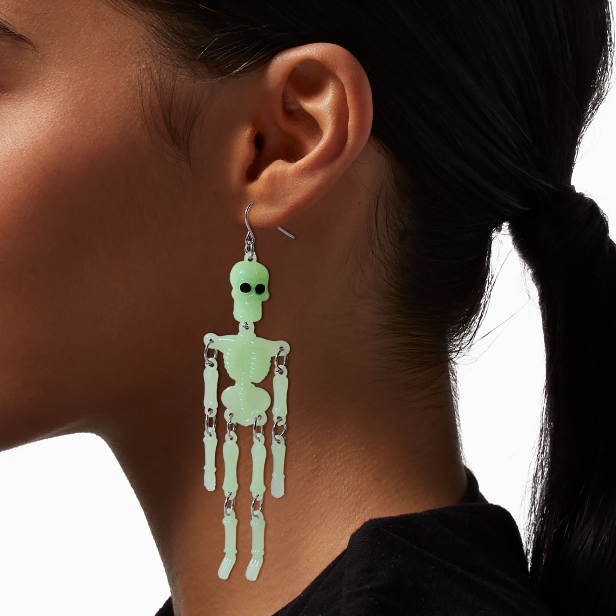 Glow in the Dark Skeleton Drop Earrings,